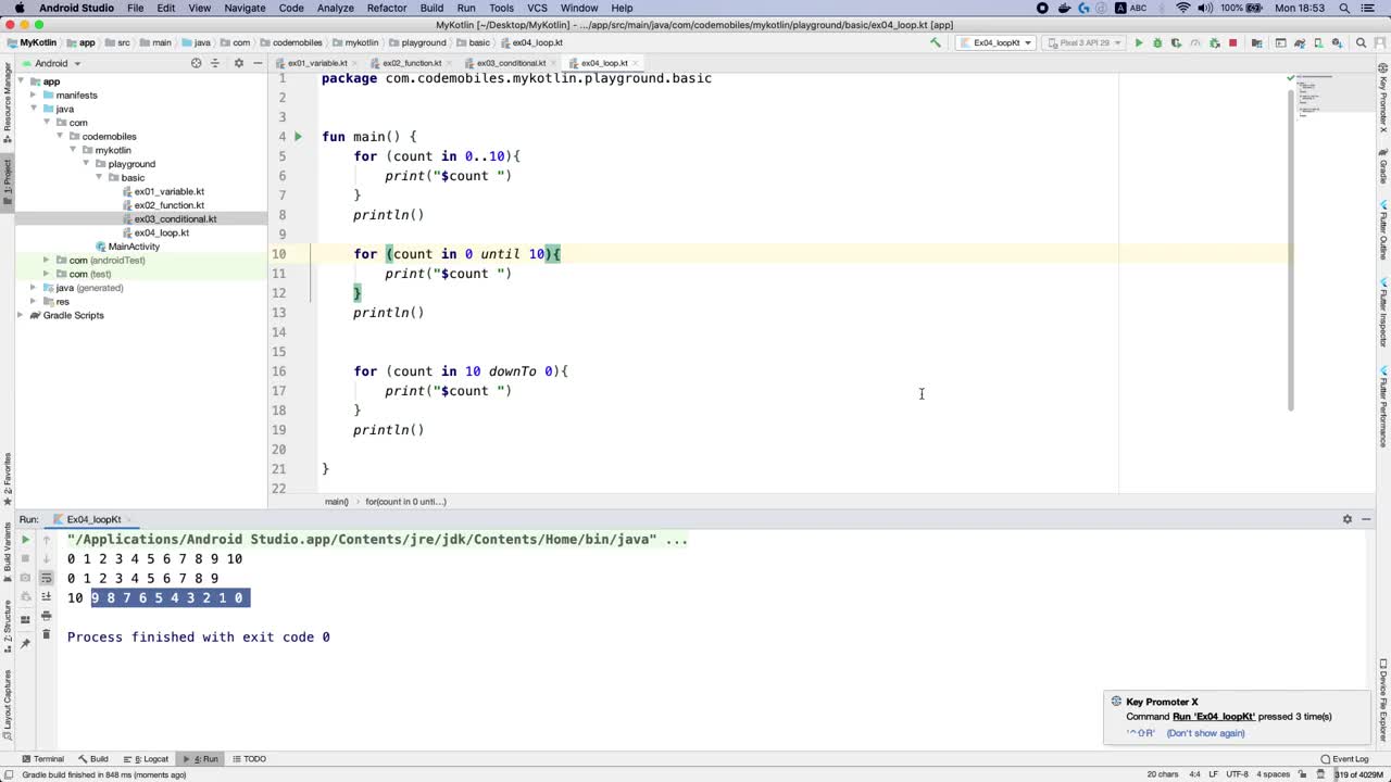 Android Kotlin online :  Loop