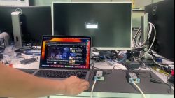 VE-800A : ต่อสาย LAN 40m 1เส้น ต่อกับ usb-c to HDMI (Macbook)